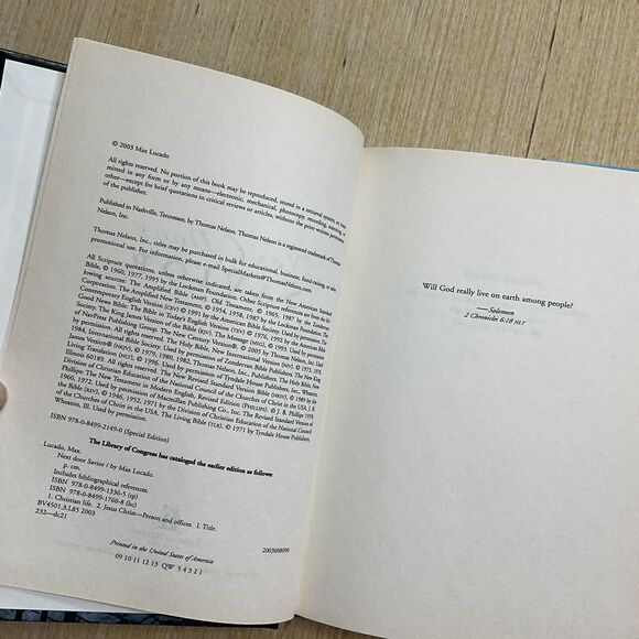 Next Door Savior by Max Lucado 2003 Hardcover Book - Picture 5 of 5